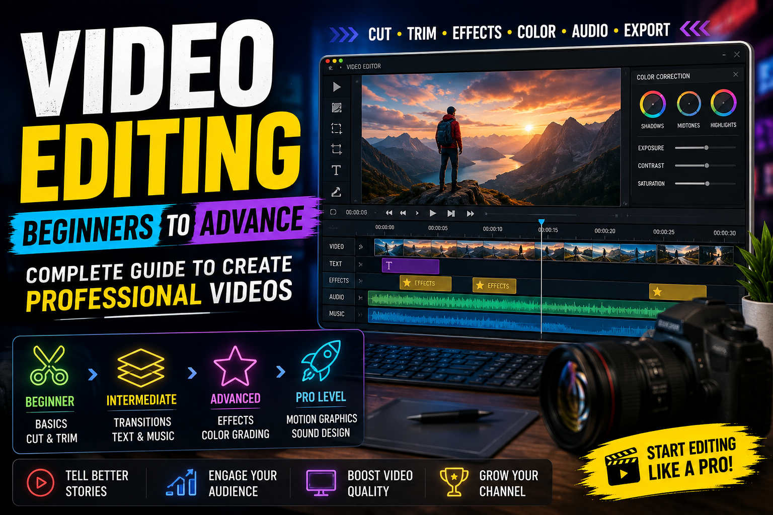 video editing for beginners to advanced