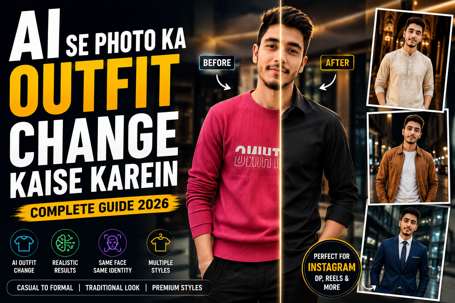 AI se photo ka outfit change kaise karein