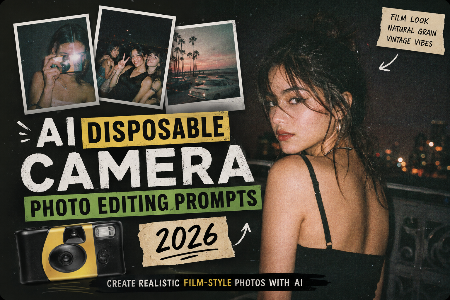 AI disposable camera photo editing prompts