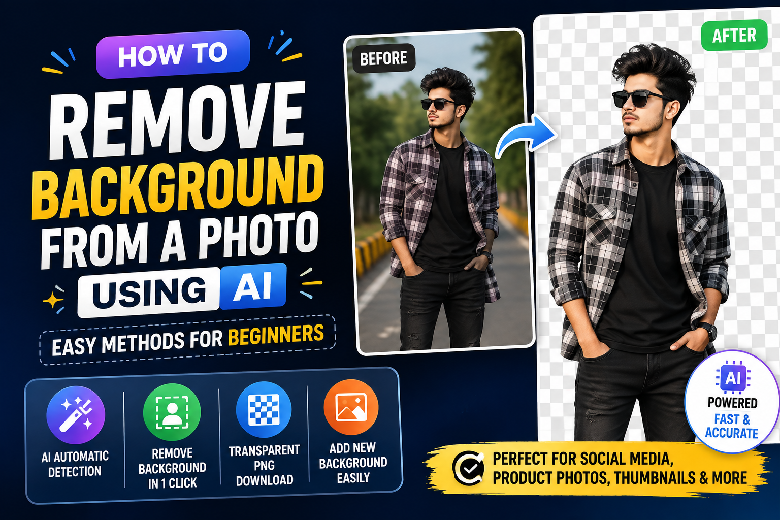 remove background from a photo using AI