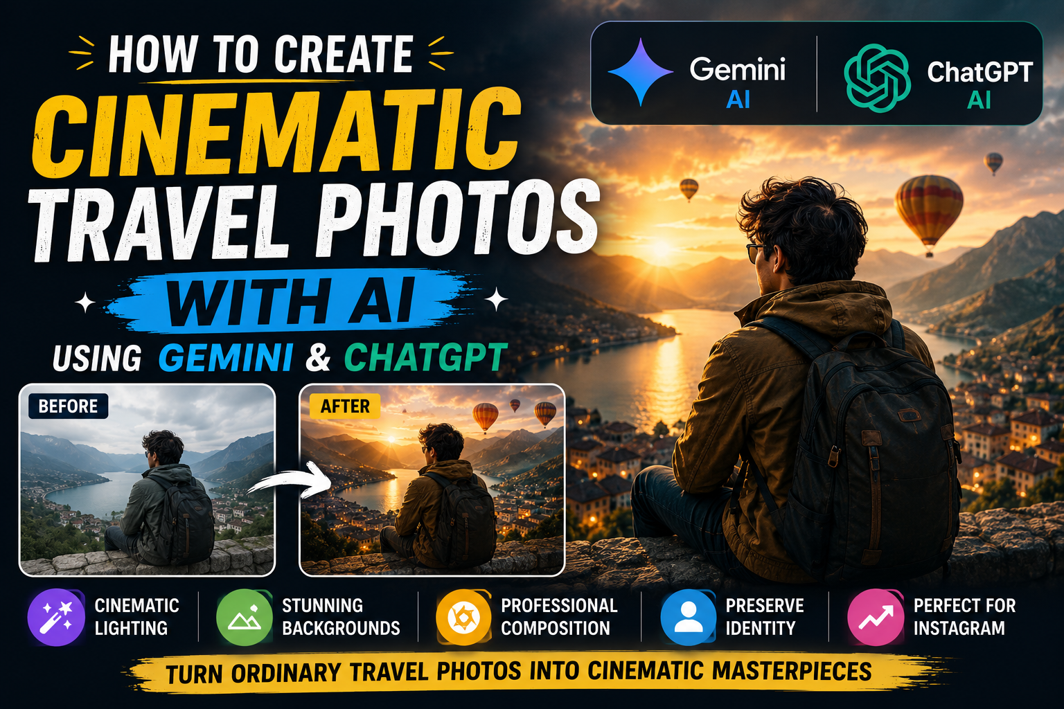 cinematic travel photos with AI