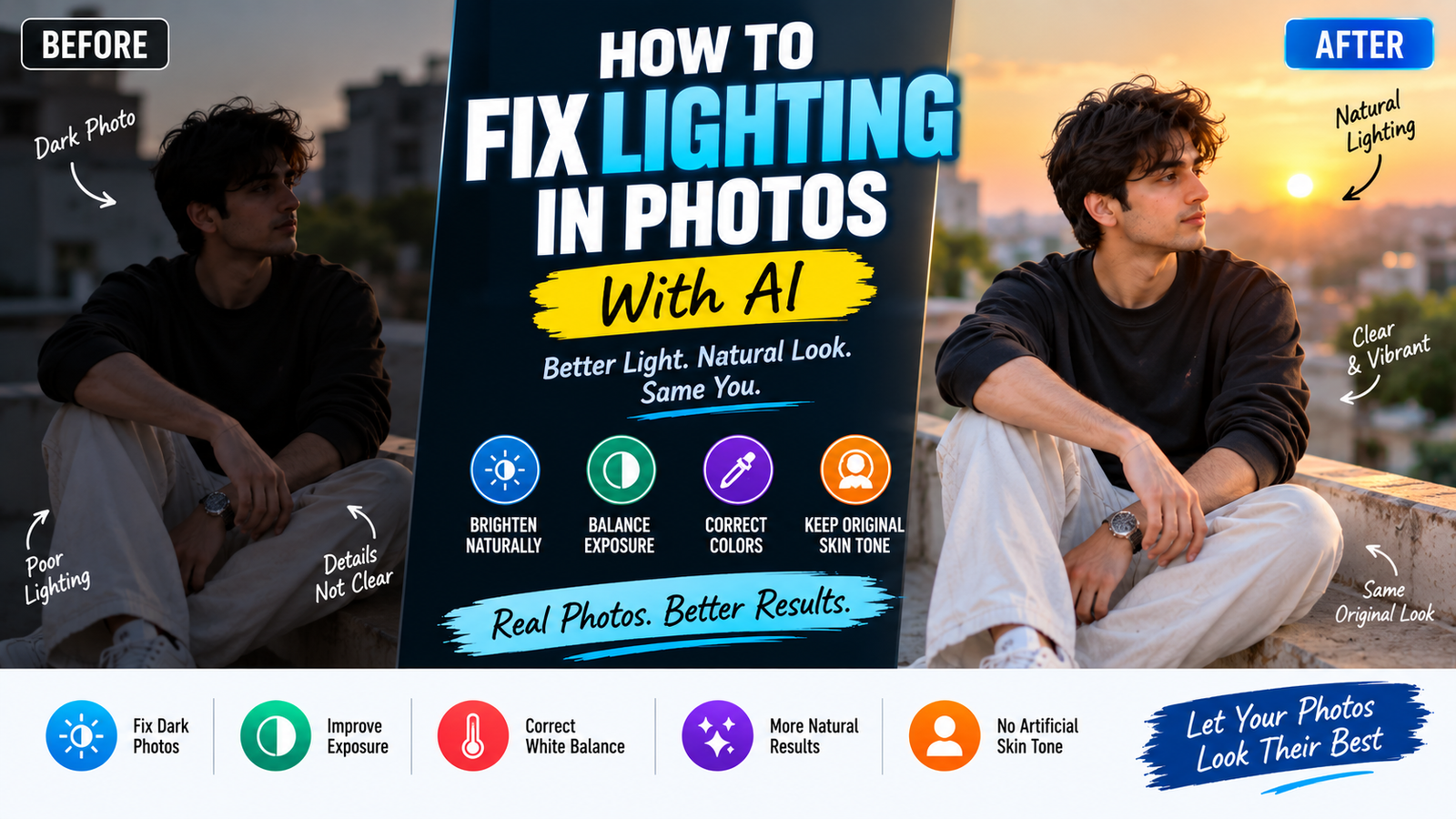 fix lighting in photos with AI